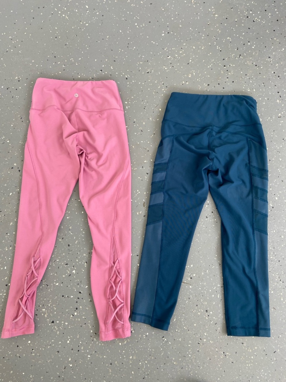 Womans Pink and Teal Active Set of 2 Leggings  90 Degrees By Reflex
